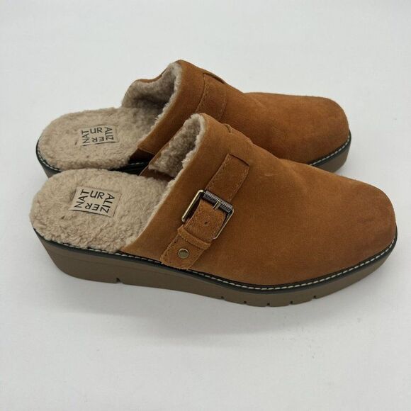 Naturalizer Wayde Clog Mule Leather Slip On Lined orange size 11W - Picture 1 of 4